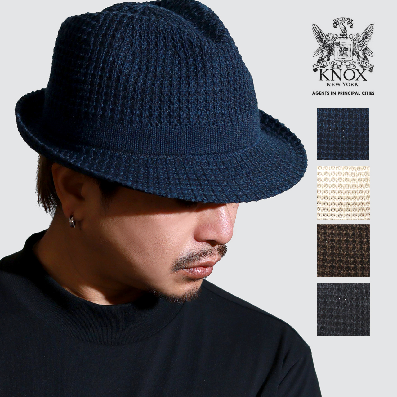 KNOX（ノックス） ハット メンズ 中折れハット メンズ サーモニット