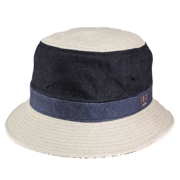 ハット 紳士 アウトドア 日よけ ダックス 春 夏 麻生地 2トーンカラー 柔らかい生地 ベージュ DAKS（ダックス） ハット 紳士 アウトドア 日よけ 春 夏 麻生地 2