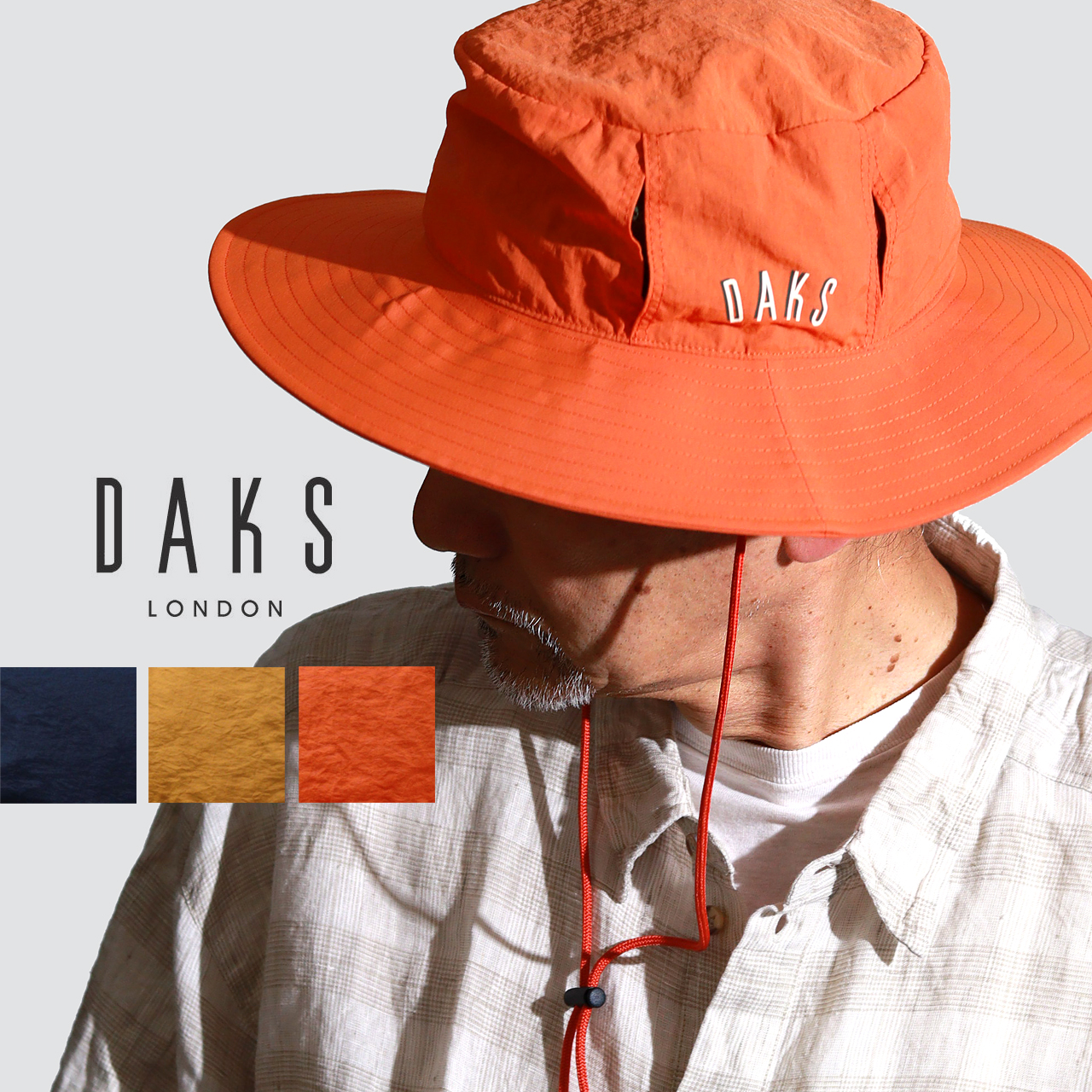 DAKS（ダックス） サハリハット あご紐 帽子 ハット メンズ 折りたたみ