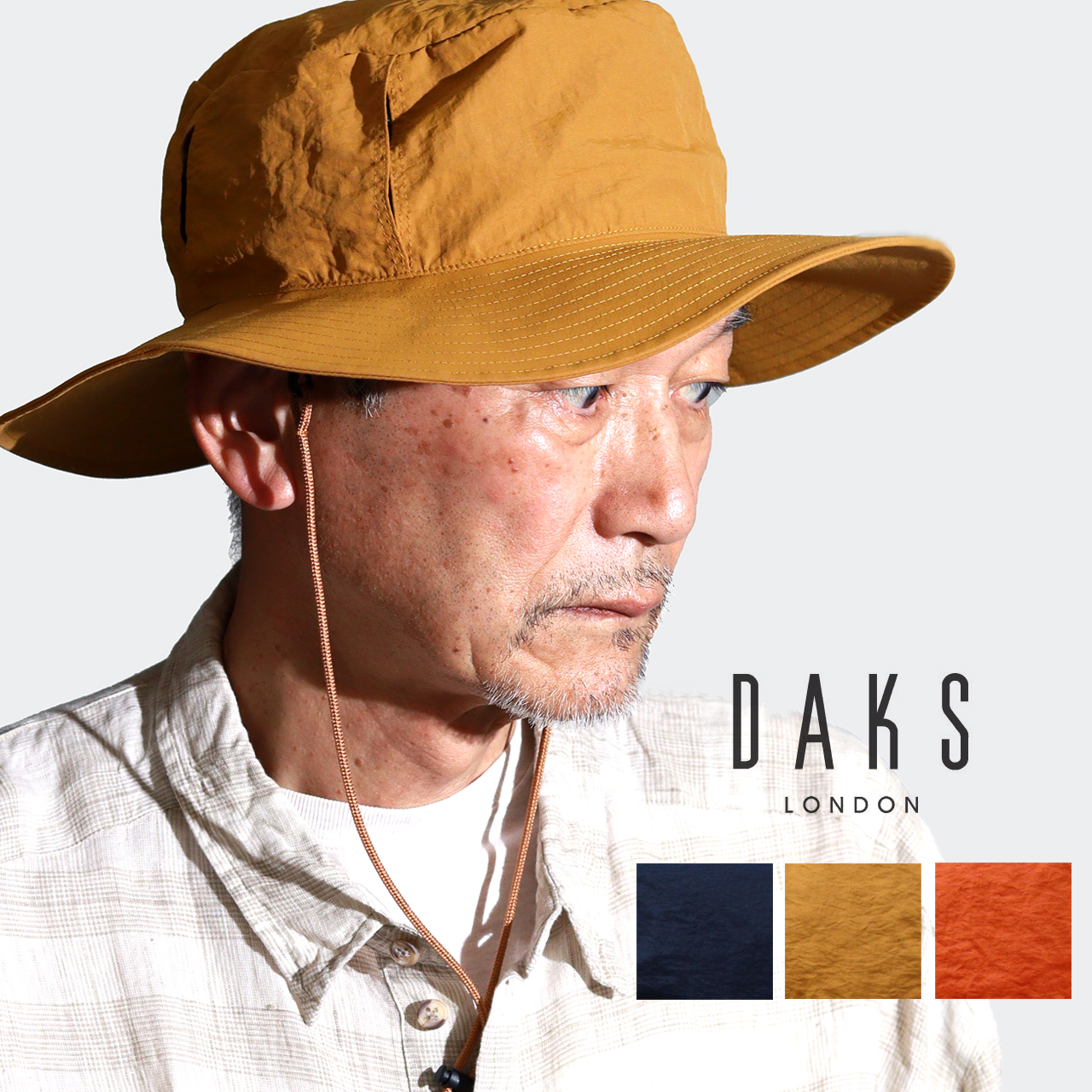 DAKS（ダックス） サハリハット あご紐 帽子 ハット メンズ 折りたたみ
