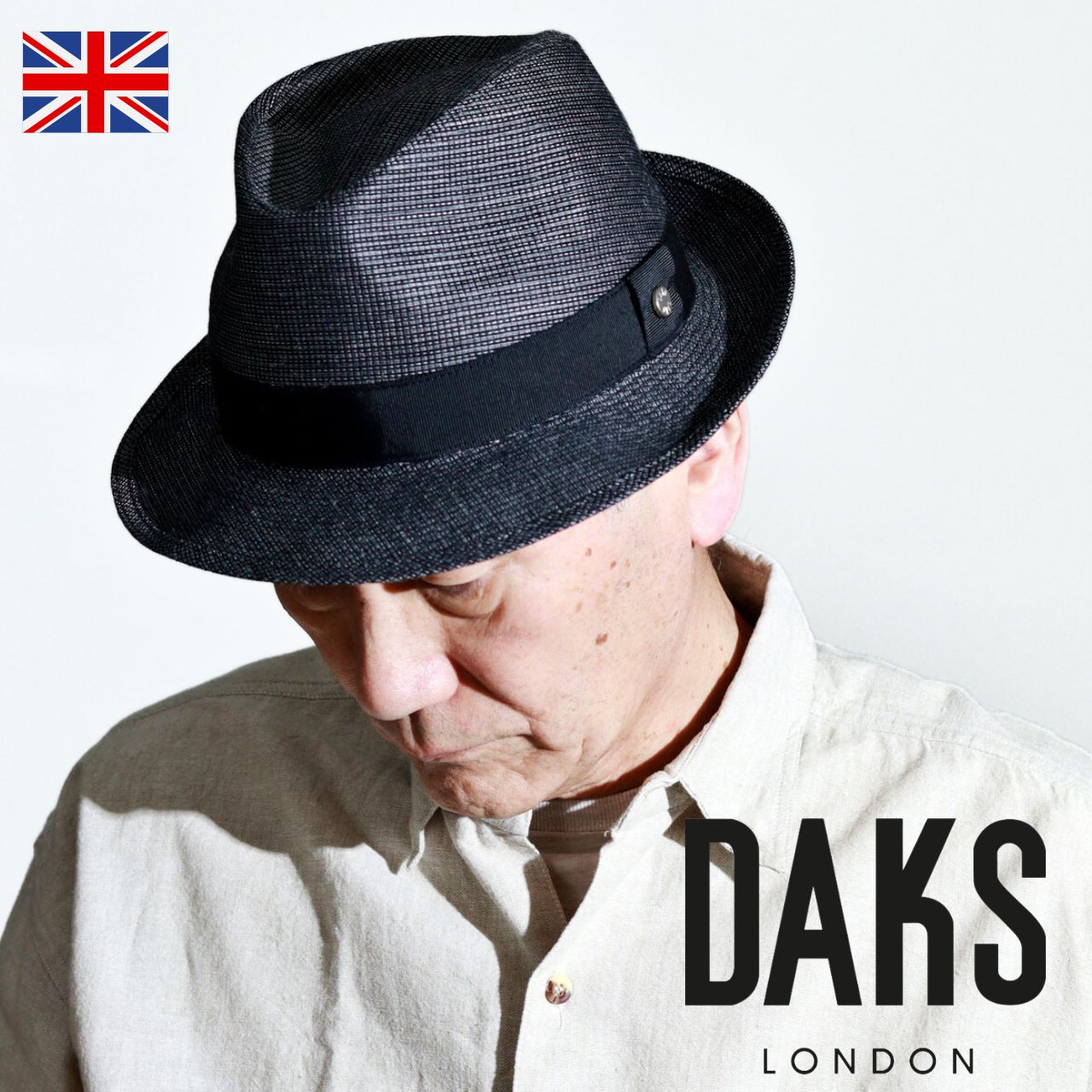 DAKS（ダックス） 中折れハット 夏 ハット メンズ 黒 クラシック