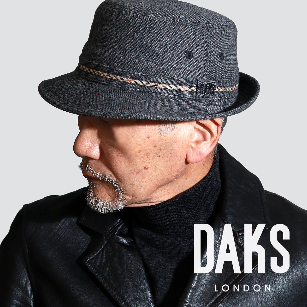 DAKS（ダックス） ハット メンズ ウール混 ネップ入り ツイード