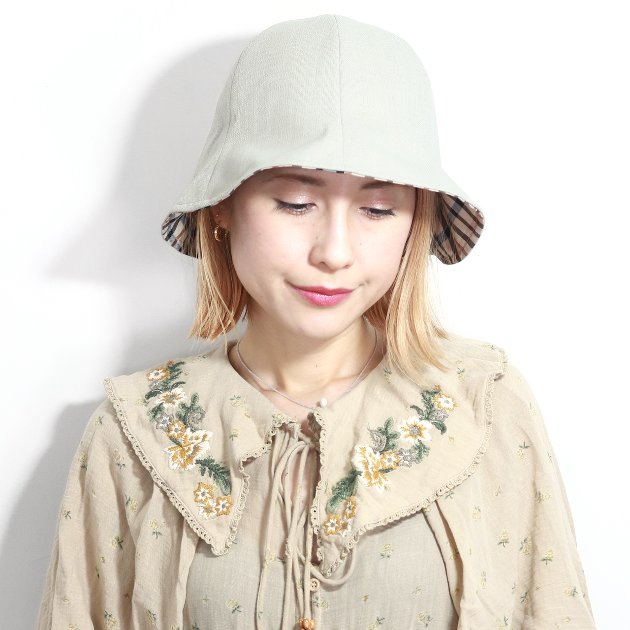 DAKS レディースハット リバーシブル チェック柄 春夏 帽子 ハット 女性用 日焼け対策 ハウスチェック Mサイズ 57cm UV対策 ベージュ  黒 茶 : ELEHELM帽子通販専門店 - 通販 - Yahoo!ショッピング