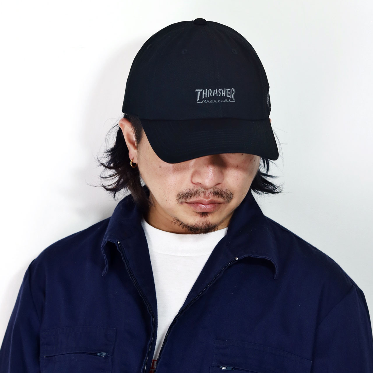 THRASHER キャップ メンズ ステッカー付き コットンキャップ 