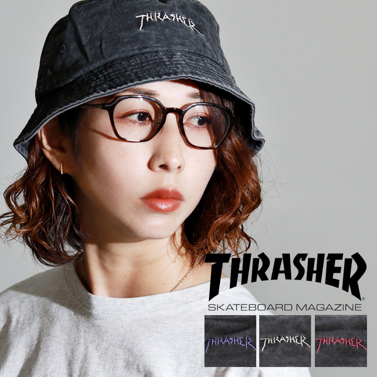 THRASHER（スラッシャー） バケットハット メンズ バケハ 手描きロゴ