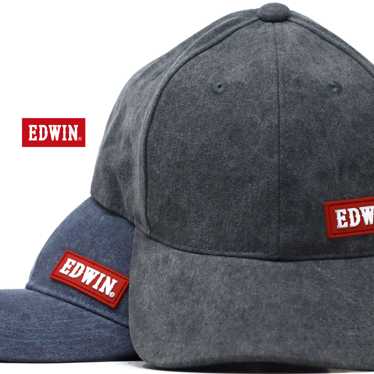 デニム キャップ 洗い加工 メンズ EDWIN 帽子 エドウィン 春夏 ツイルキャップ ベースボール...