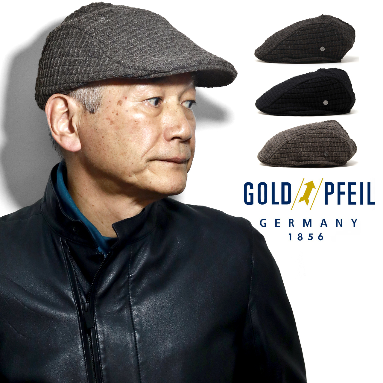 ニットハンチング ゴールドファイル ハンチング帽 メンズ gold pfeil ハンチング メンズ ハンチング帽子 帽子 メンズ 紳士帽子 アイビーキャップ｜elehelm-hatstore｜03