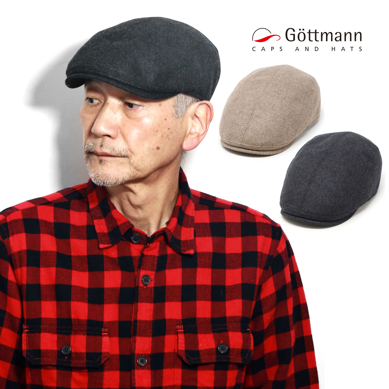 カシミヤ 帽子 メンズ ハンチング 暖かい 大きいサイズ ゴットマン 防寒 送料無料 Gottman...