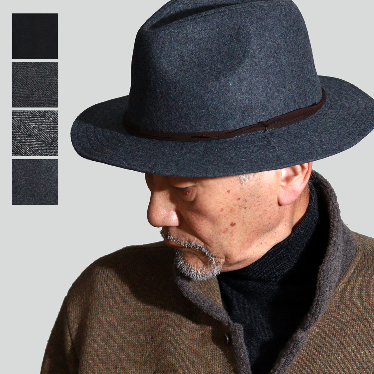 中折れハット メンズ 帽子 秋冬 ハット レディース フェルト帽 ユニ