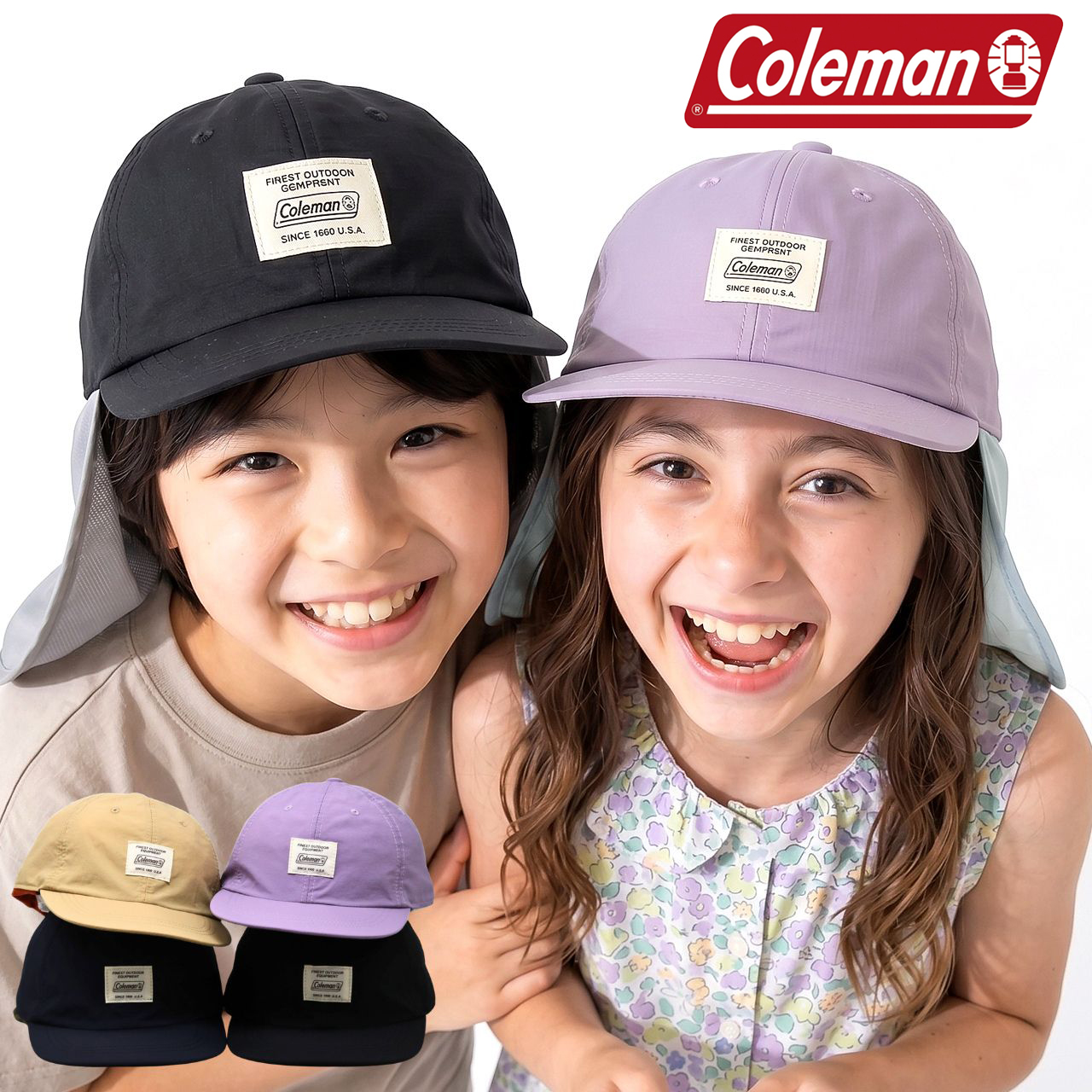 Coleman（コールマン） キャップ キッズ タレ付き 帽子 COOL TOUCH