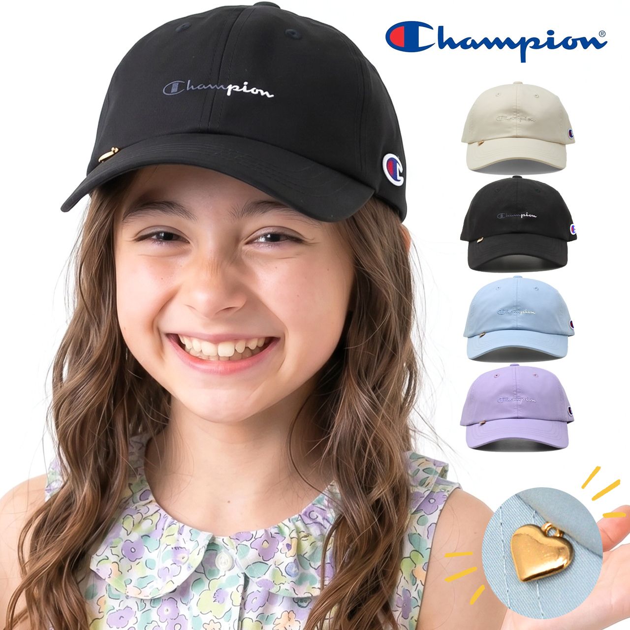 Champion（チャンピオン） キャップ キッズ 帽子 子供用 ハート