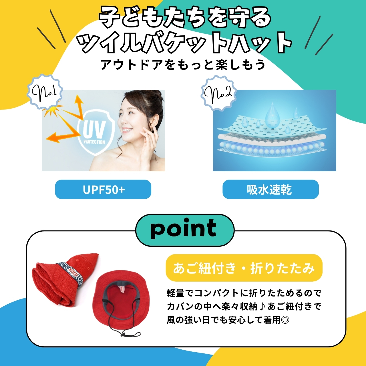 Coleman coleman 子ども ハット アウトドア バケットハット UV