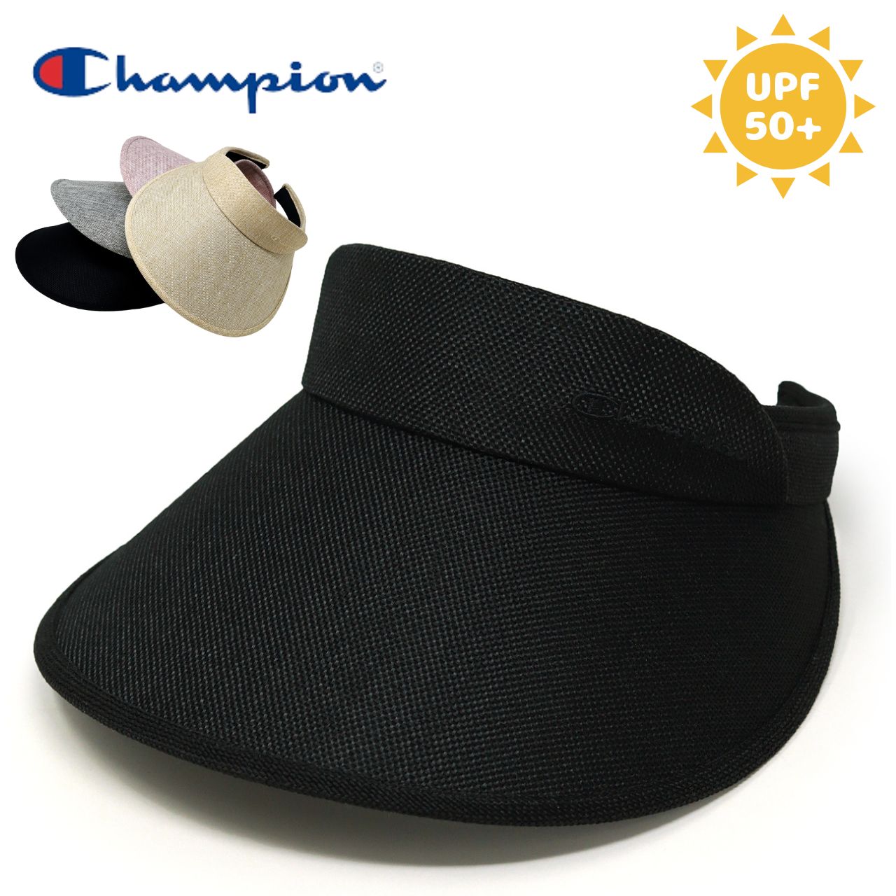 Champion（チャンピオン） サンバイザー つば広 日よけ 帽子 紫外線