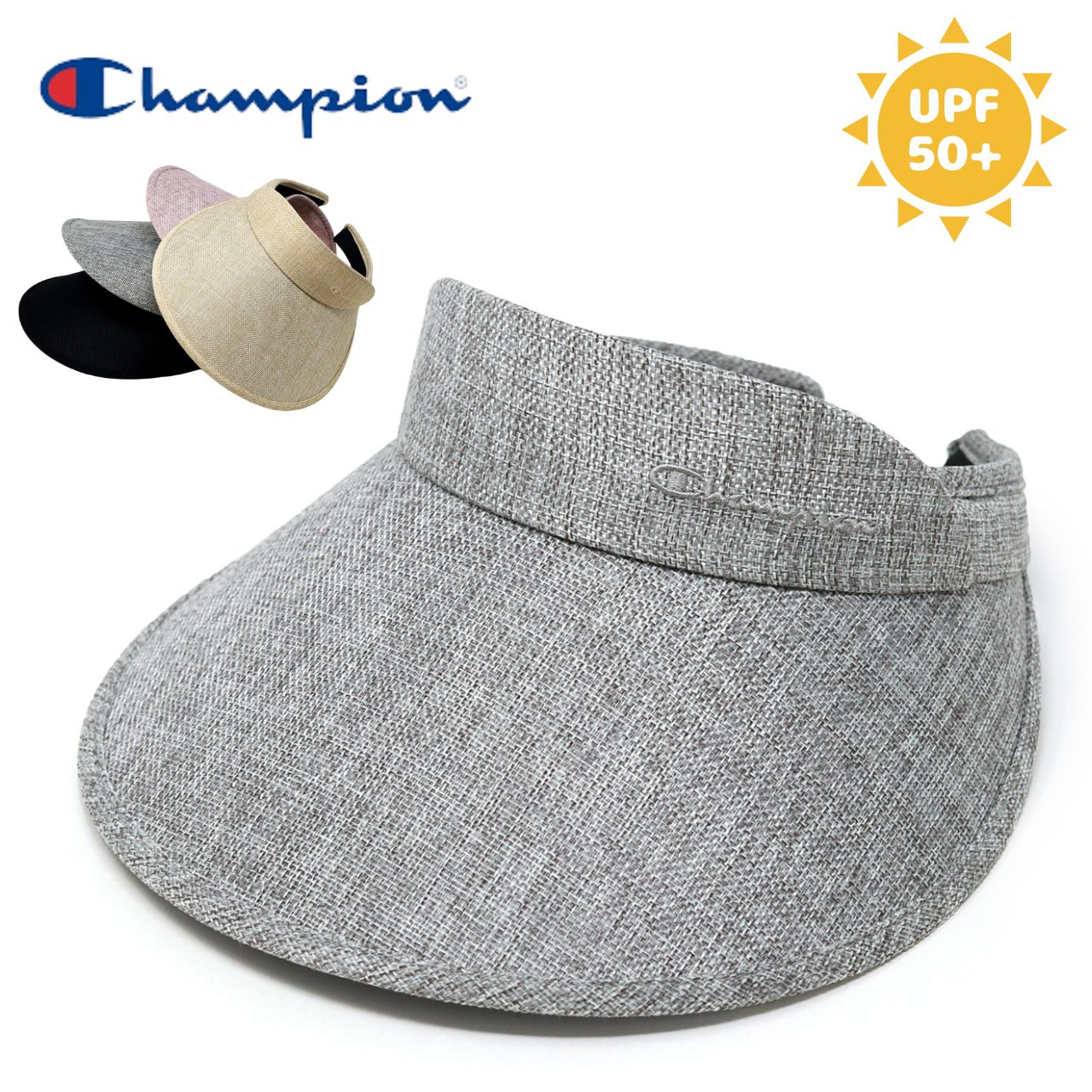 Champion（チャンピオン） サンバイザー つば広 日よけ 帽子 紫外線