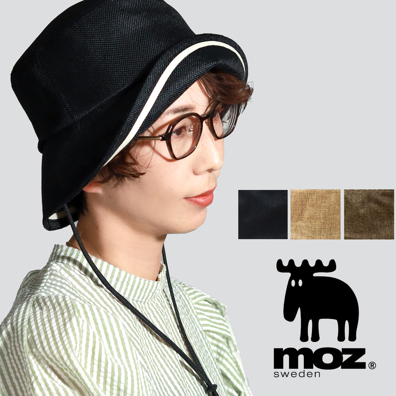 moz（モズ） ハット レディース 春夏 あごひも バケットハット シート