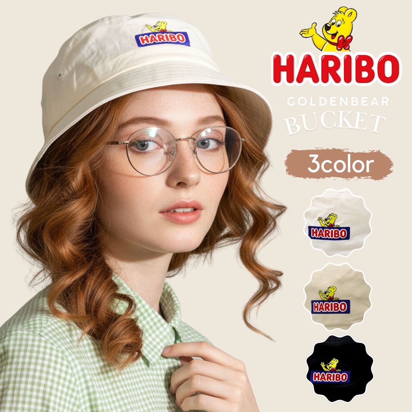 HARIBO バケットハット ハリボー 帽子 ハット ロゴ レディース