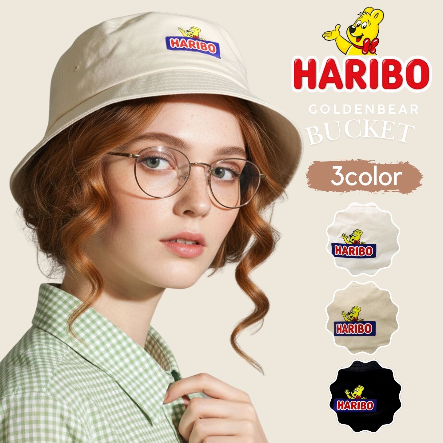 HARIBO バケットハット ハリボー 帽子 ハット ロゴ レディース