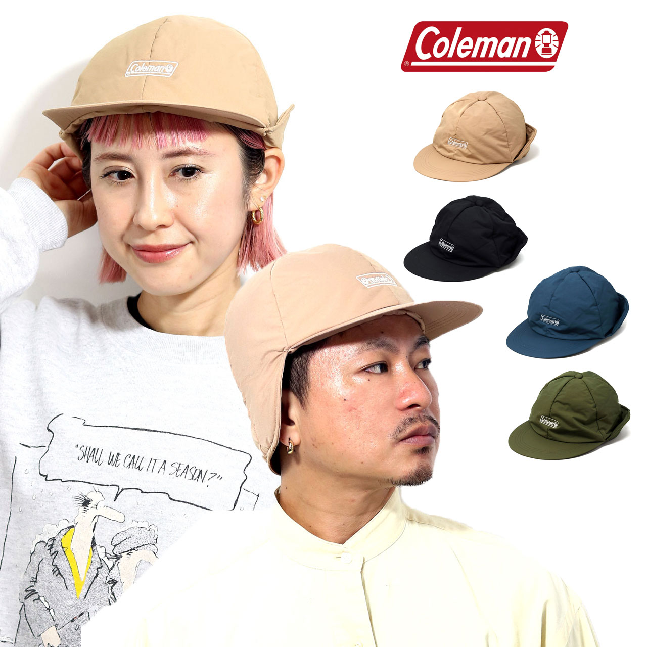 キャンプ 防寒 キャップ coleman 中綿 キャップ メンズ 発熱 帽子 蓄熱 フライトキャップ 保温 帽子 耳あて コールマン 防寒着 雪かき  雪山 登山 高機能