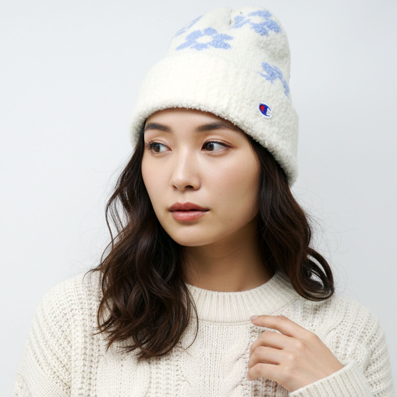 Champion（チャンピオン） フラワー ニット帽 レディース フリース