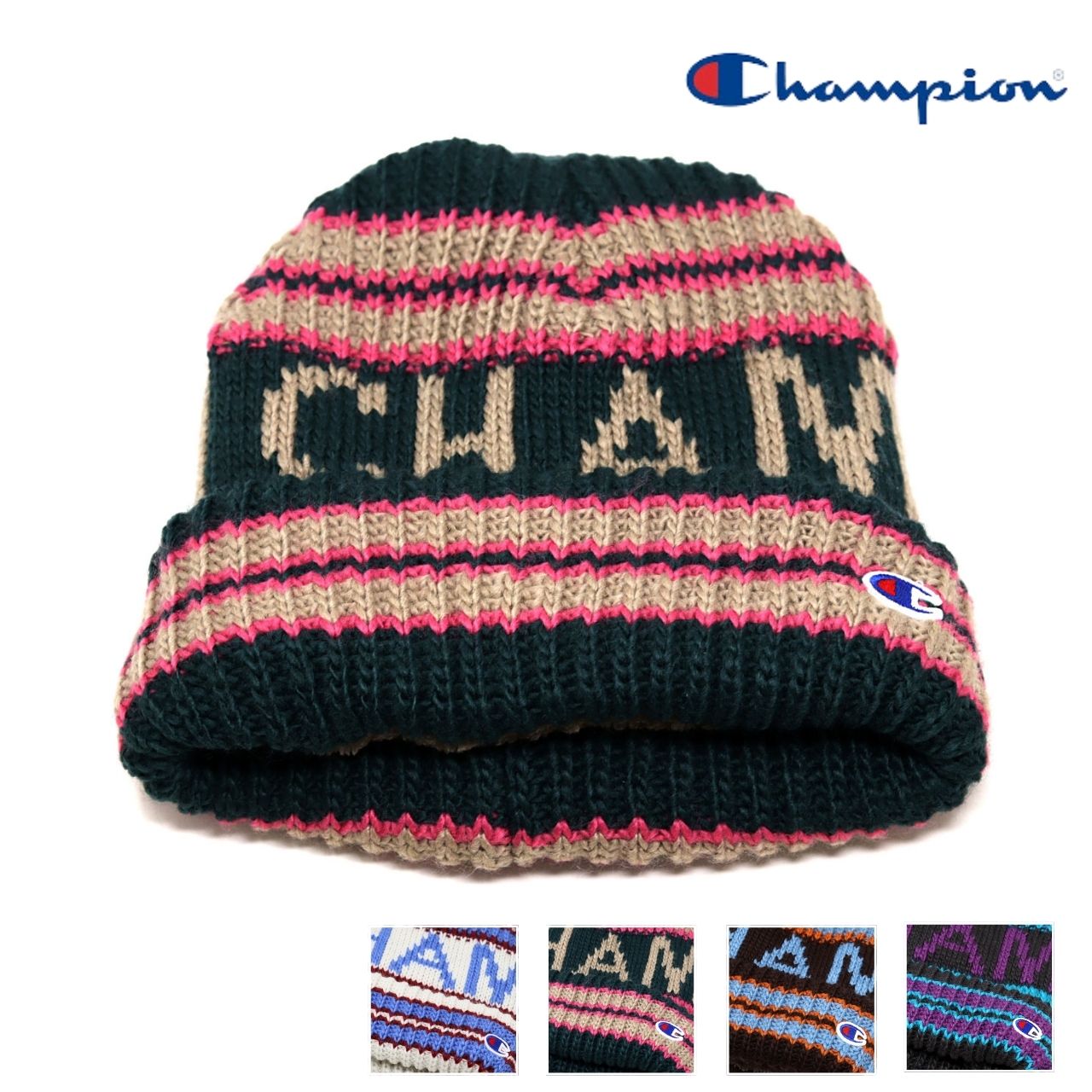 Champion（チャンピオン） レディース ニット帽 ロゴ ニットワッチ 裏