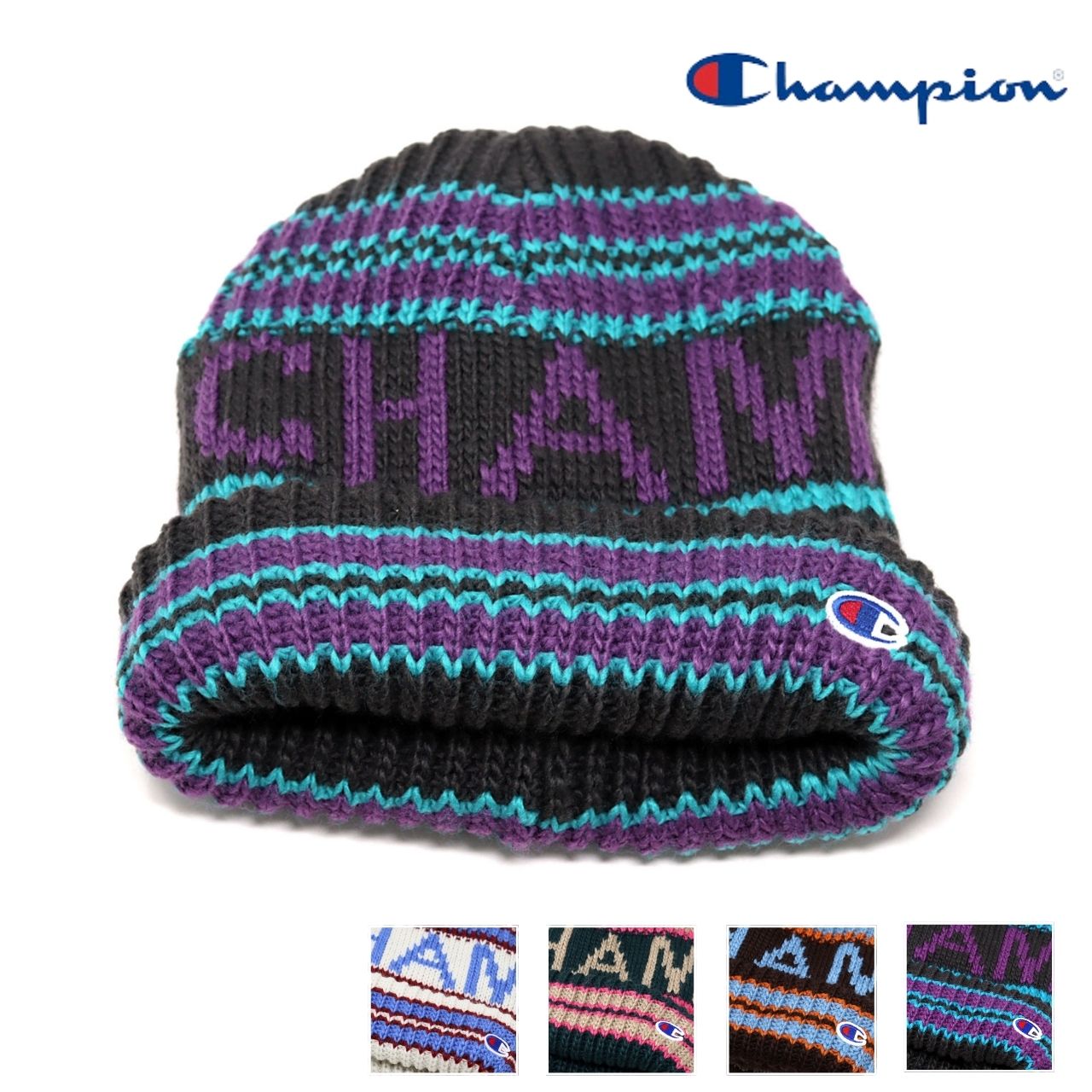 Champion（チャンピオン） レディース ニット帽 ロゴ ニットワッチ 裏
