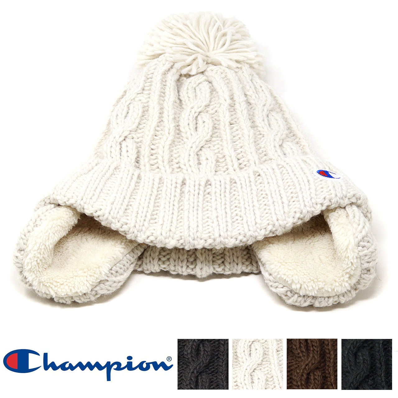 Champion（チャンピオン） 耳当て付き帽子レディース ニット帽 