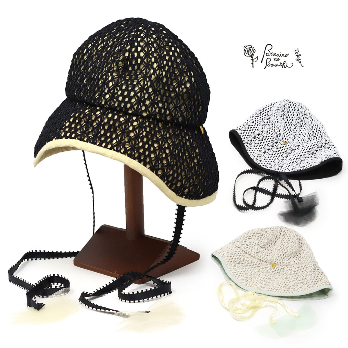 かわいい 帽子レディース ハット 春夏 紫外線対策 バラ色の帽子 送料無料 サマースノードーム リボ...