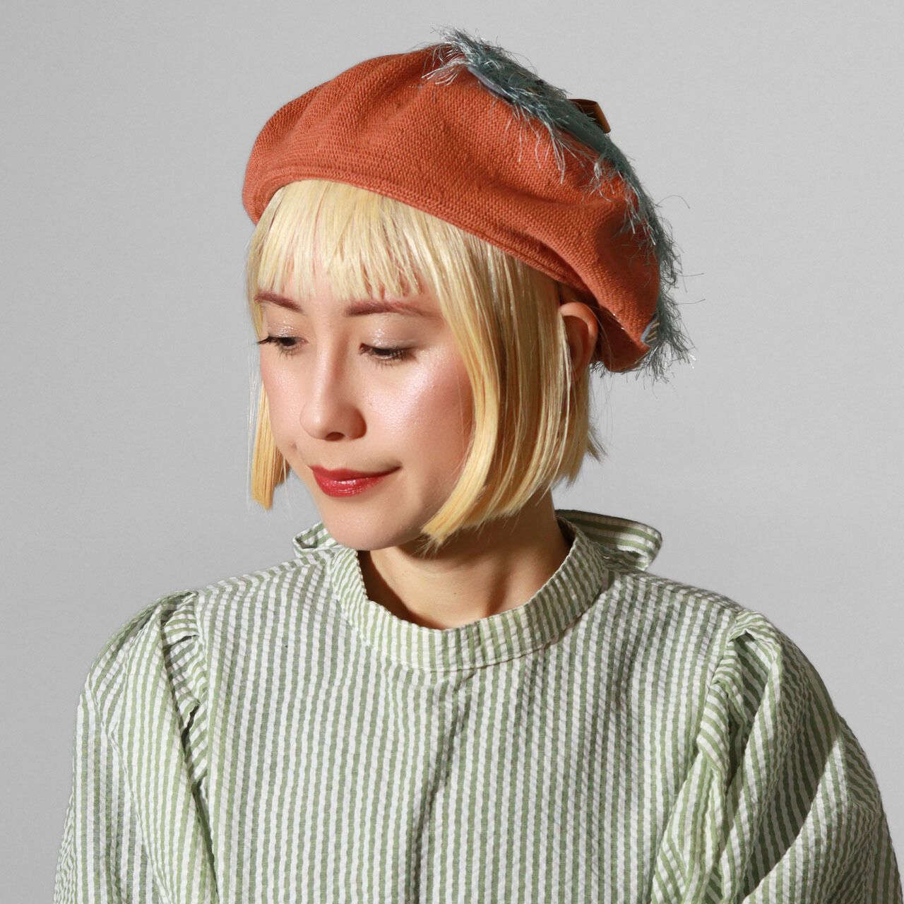バライロノボウシ　カシラ　好きさんにオススメ！　一点物　ベレー好きさんにも！ バライロノボウシ カシラ 好きさんにオススメ！ 一点物 ベレー