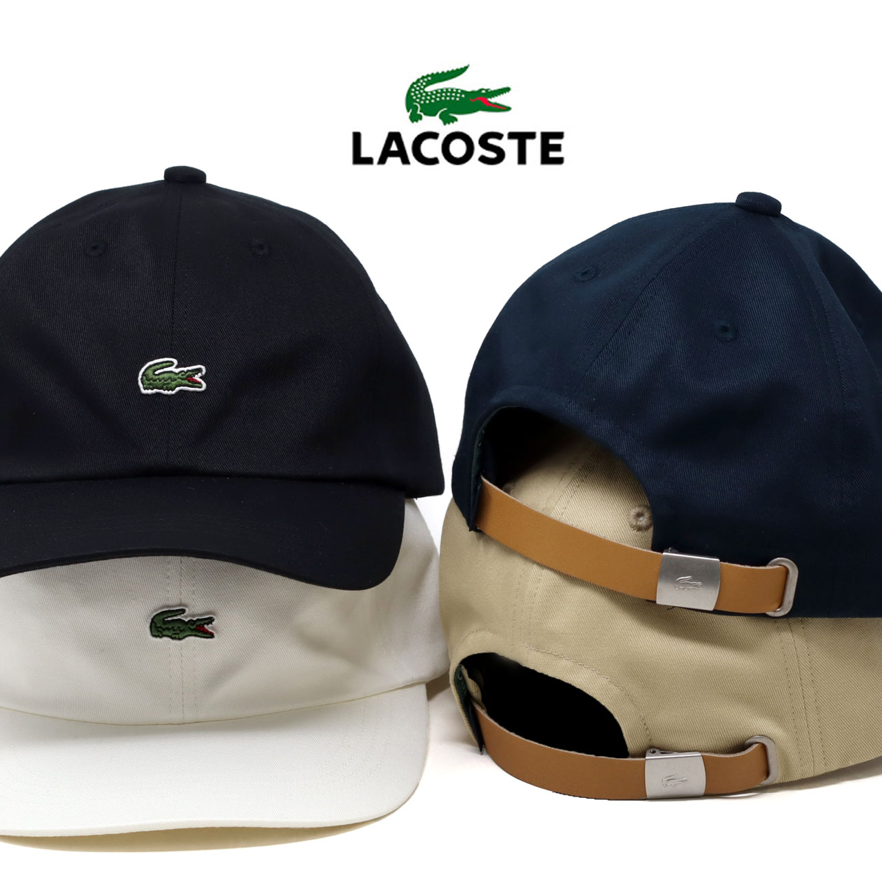 LACOSTE ブランド ラコステ キャップ メンズ コットンツイル フロントロゴ キャップ レディース 牛革ベルト 帽子 メンズ 帽子 レディース シンプルキャップ｜elehelm-hatstore｜03