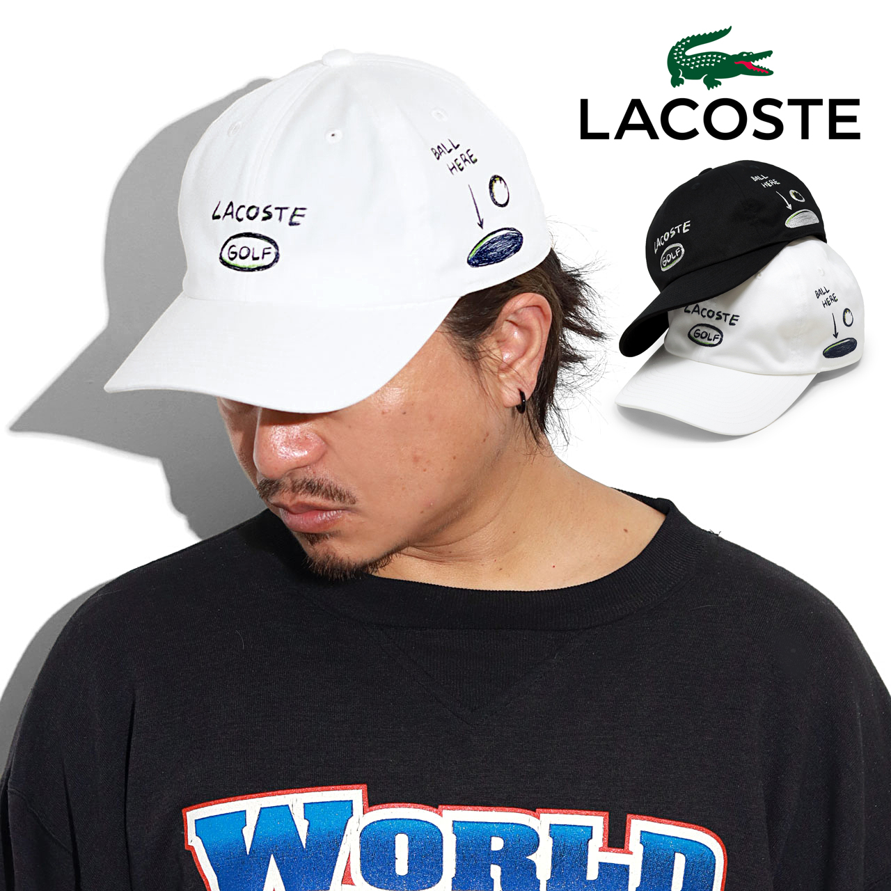 今ならほぼ即納！ LACOSTE ラコステ 秋冬 メンズ コットン ゴルフ 帽子 キャップ メンズウェア