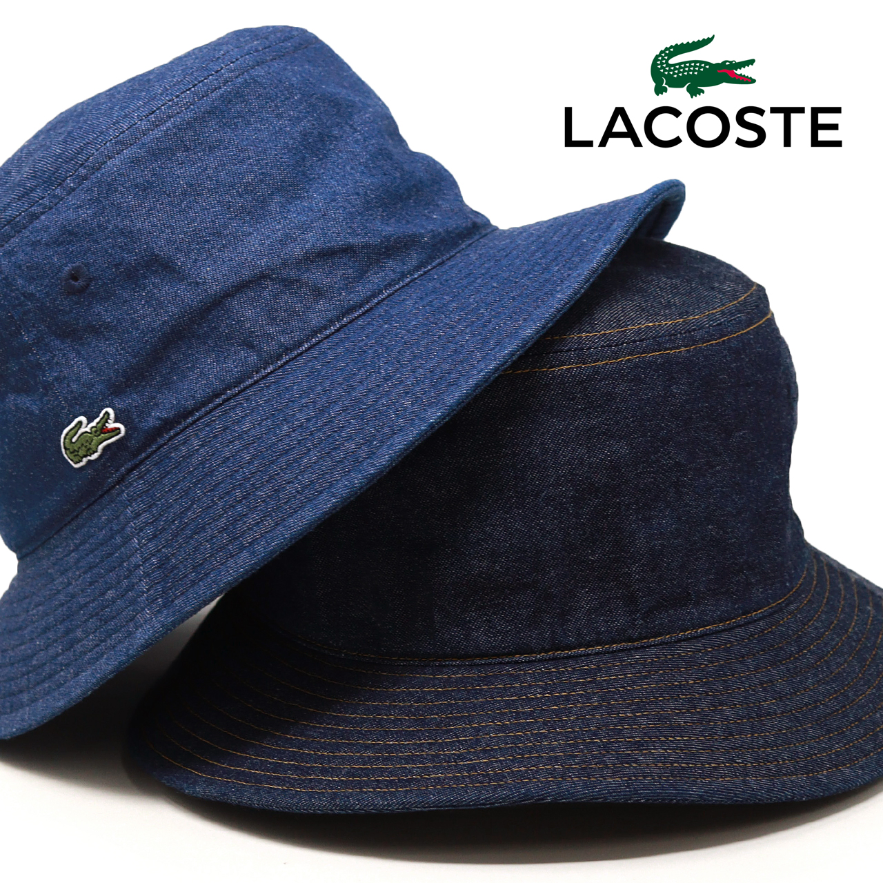 LACOSTE(ラコステ) デニム 帽子 ハット 春夏 バケットハット メンズ LACOSTE(ラコステ) デニム 帽子 ハット 春夏 バケットハット メンズ