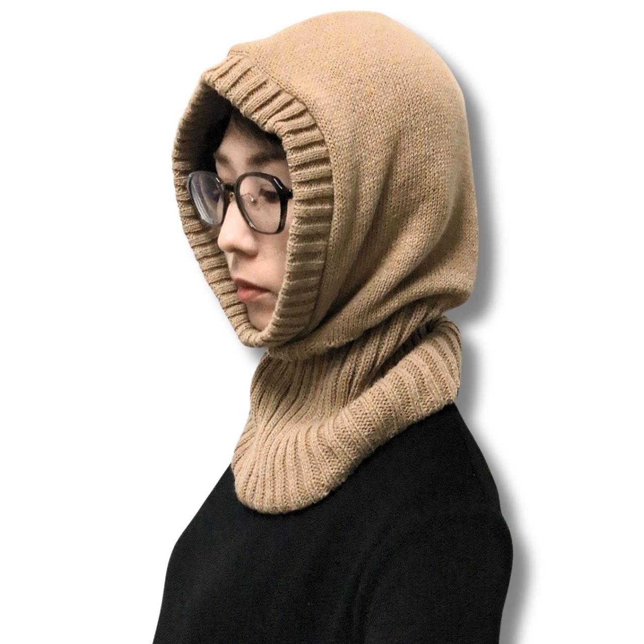 新品】lemaire hood バラクラバ ニット フード 黒 Sサイズ