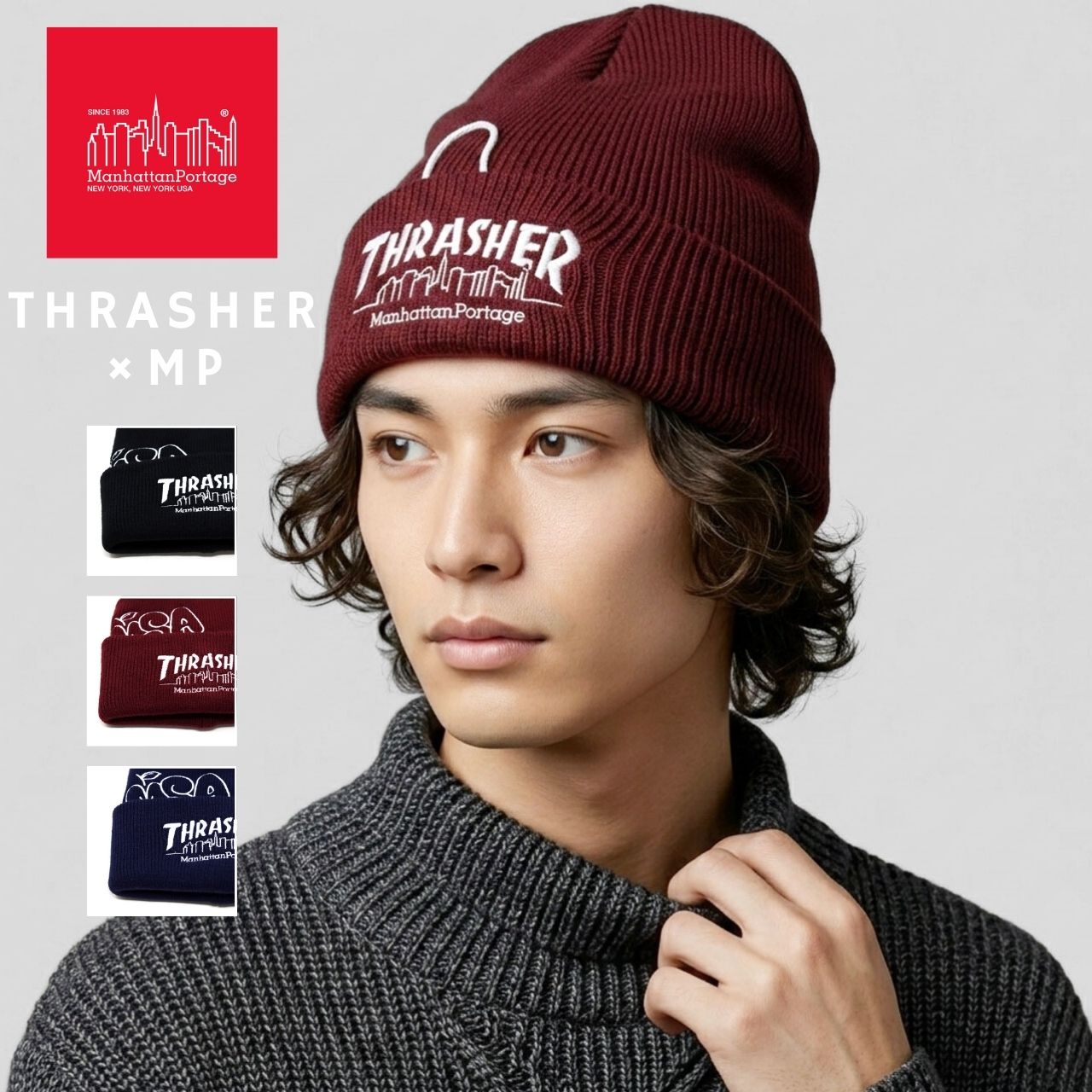 Manhattan Portage（マンハッタンポーテージ） ニット帽 スラッシャー