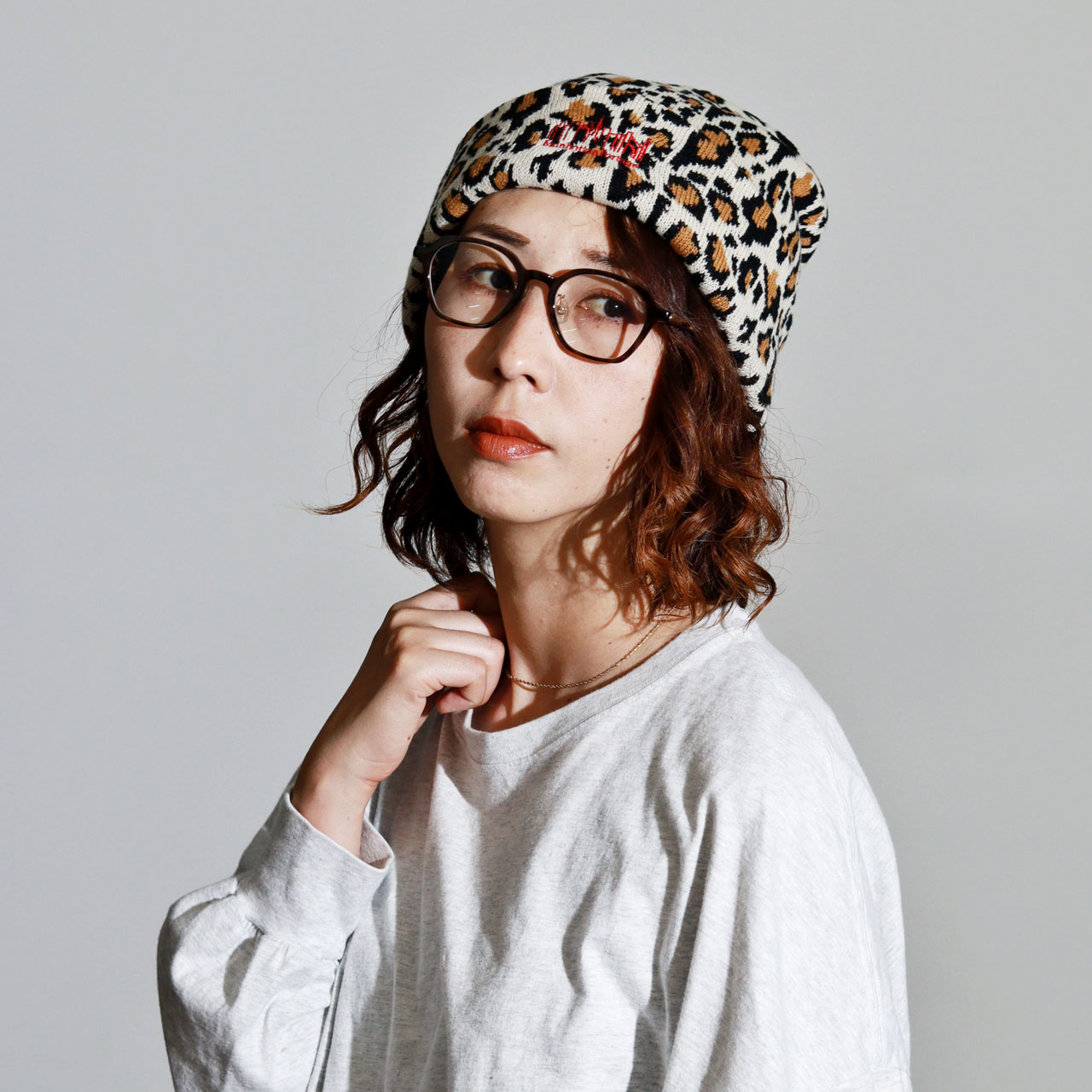 Manhattan Portage（マンハッタンポーテージ） ニット帽 ヒョウ柄