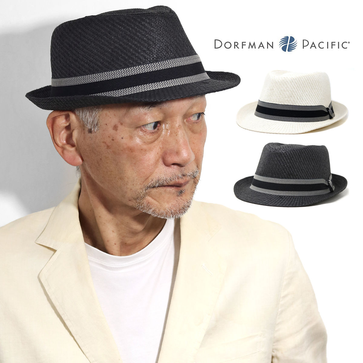 新品トリルビー中折れ帽ホンブルグハットグレーストライプ フェドーラウールフェルト Stingy Brim Fedora ショートブリム ウールフェルト 中折れ