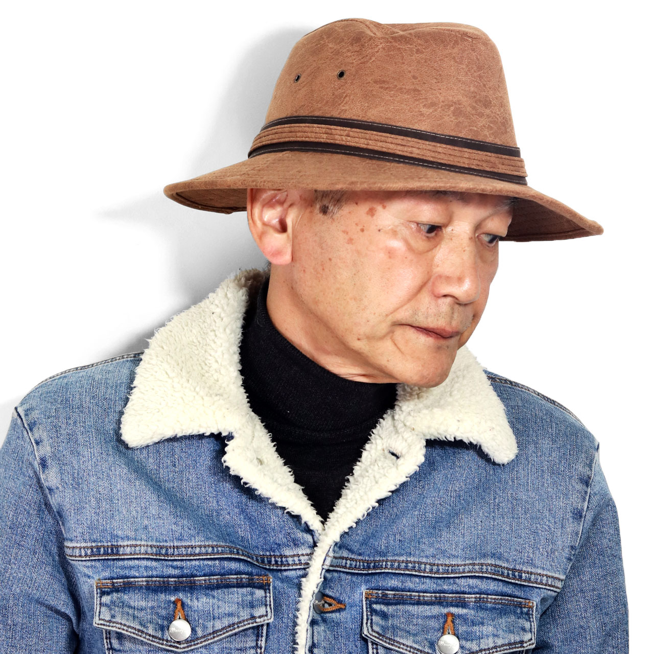 サファリハット レザー つば広 帽子 メンズ ウエスタン ハット BBQ