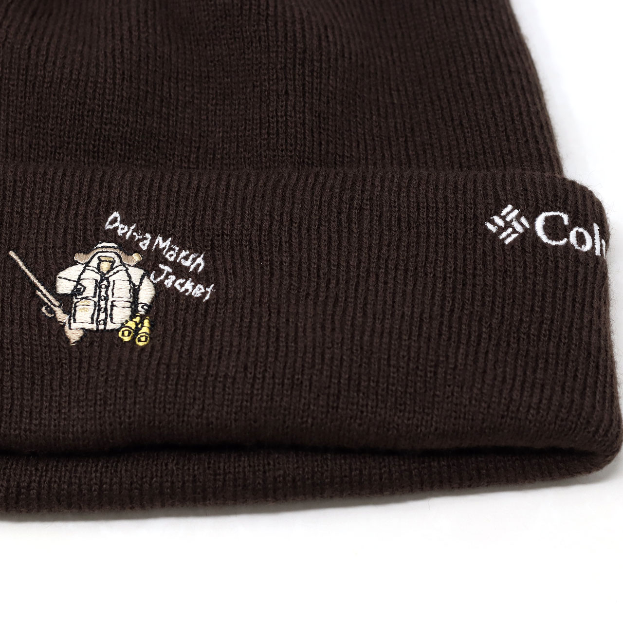 Columbia コロンビア ニット帽 アクリルニット モランベンドニットキャップ イラストロゴ ワンポイント帽子 アウトドア キャンプ 登山｜elehelm-hatstore｜04