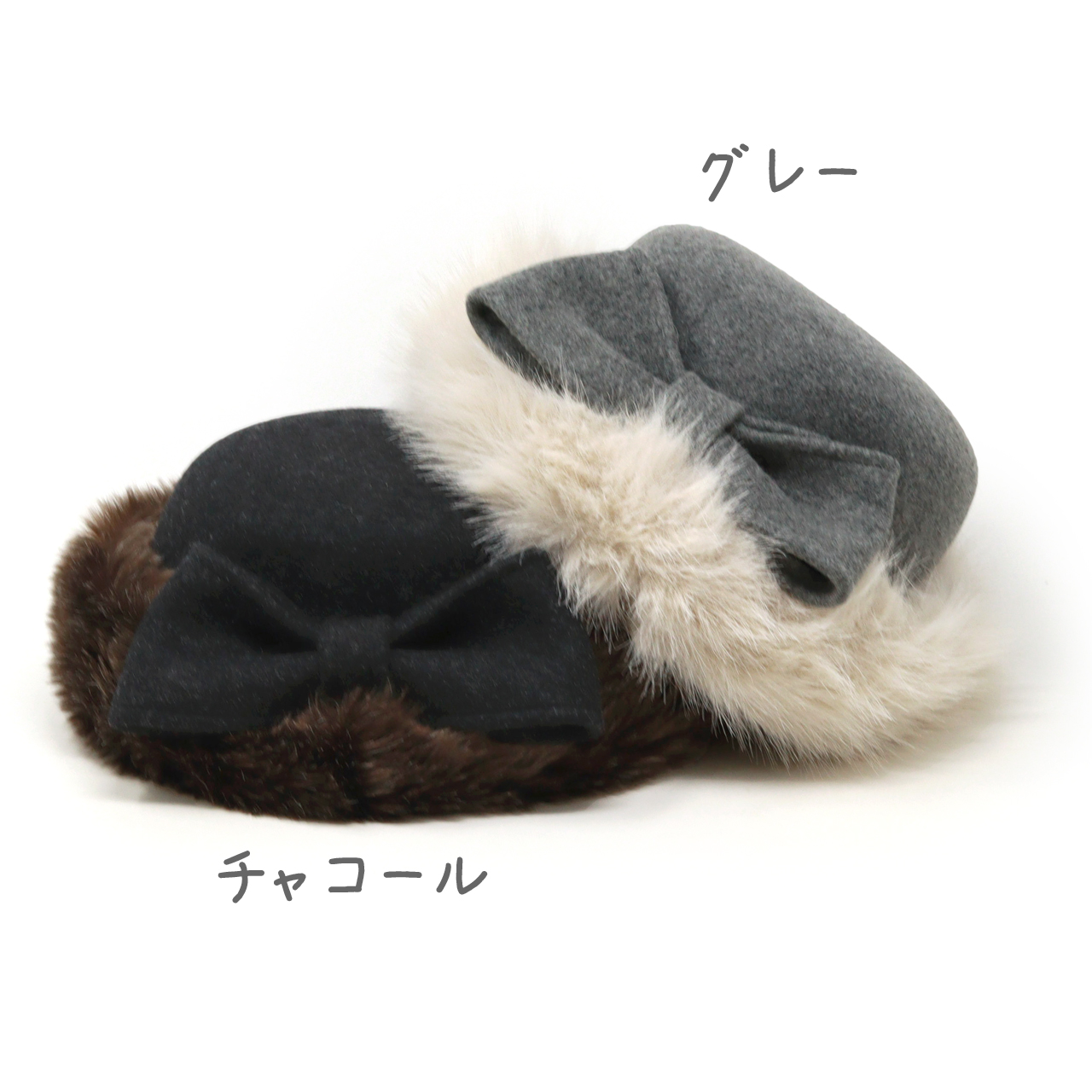 Barairo no Boushi トークハット 帽子 リボン ファー トーク帽