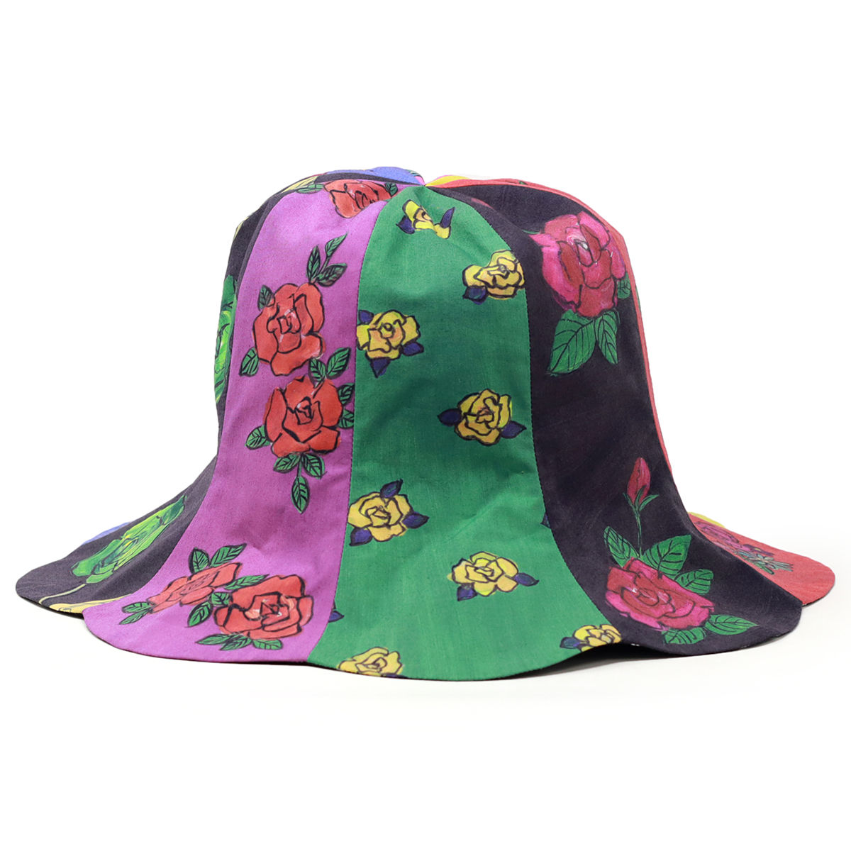 かわいい 帽子 レディース ハット 花柄 つば広 帽子 お花のチューリップ クロシェ 水玉 バラ色の...
