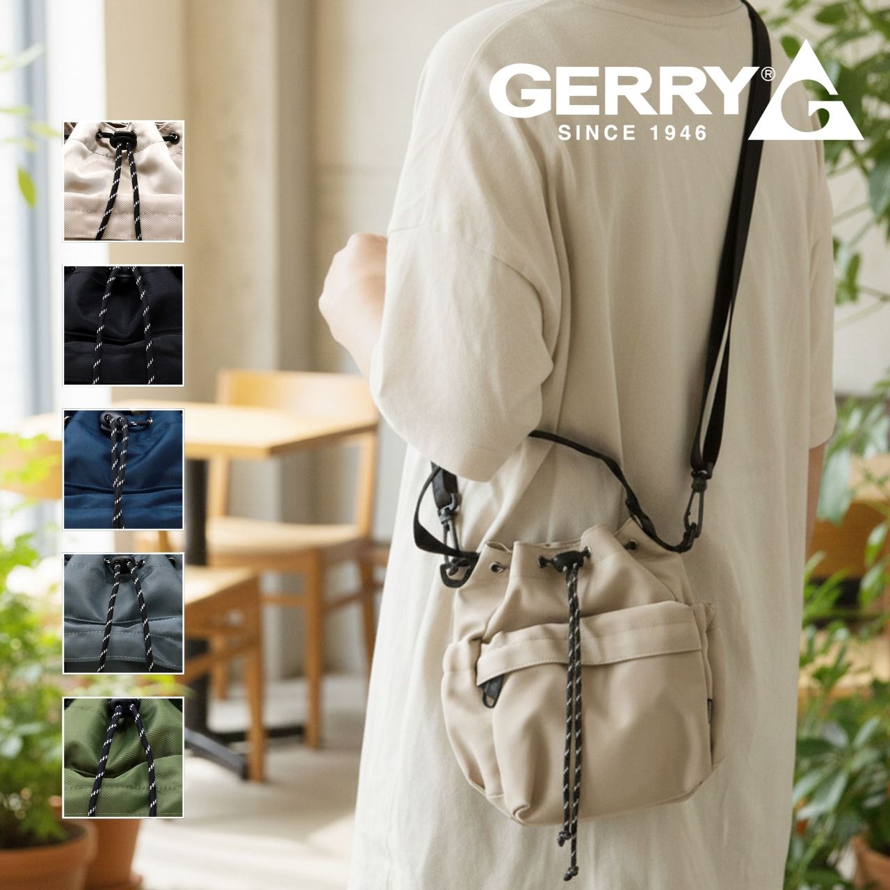 美品　les petits joueurs ショルダーバック　巾着型　ハンド GERRY（ジェリー） ショルダーバッグ 巾着バッグ ハンドバッグ GERRY