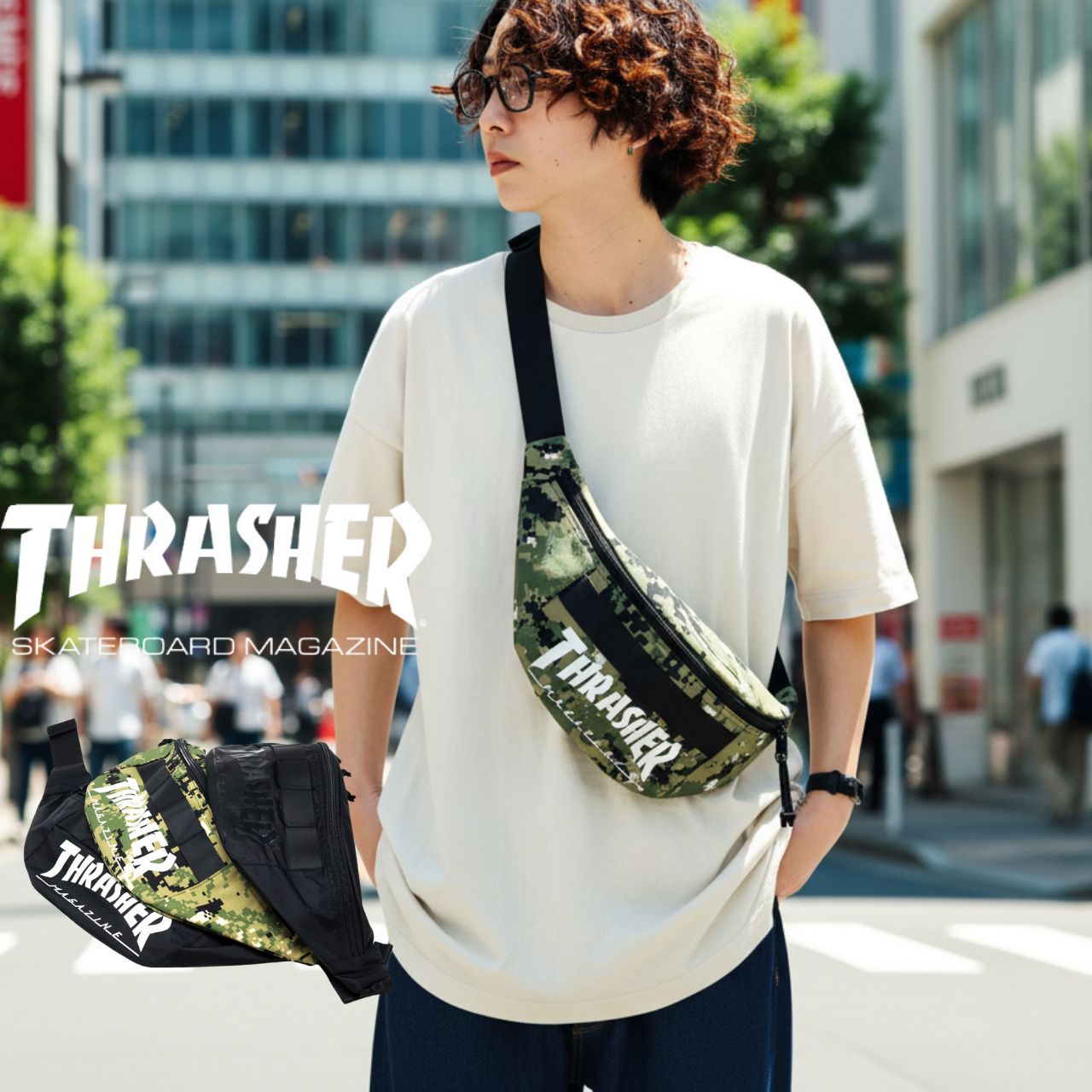 THRASHER（スラッシャー） ショルダーバッグ メンズ 鞄 ウエストバッグ