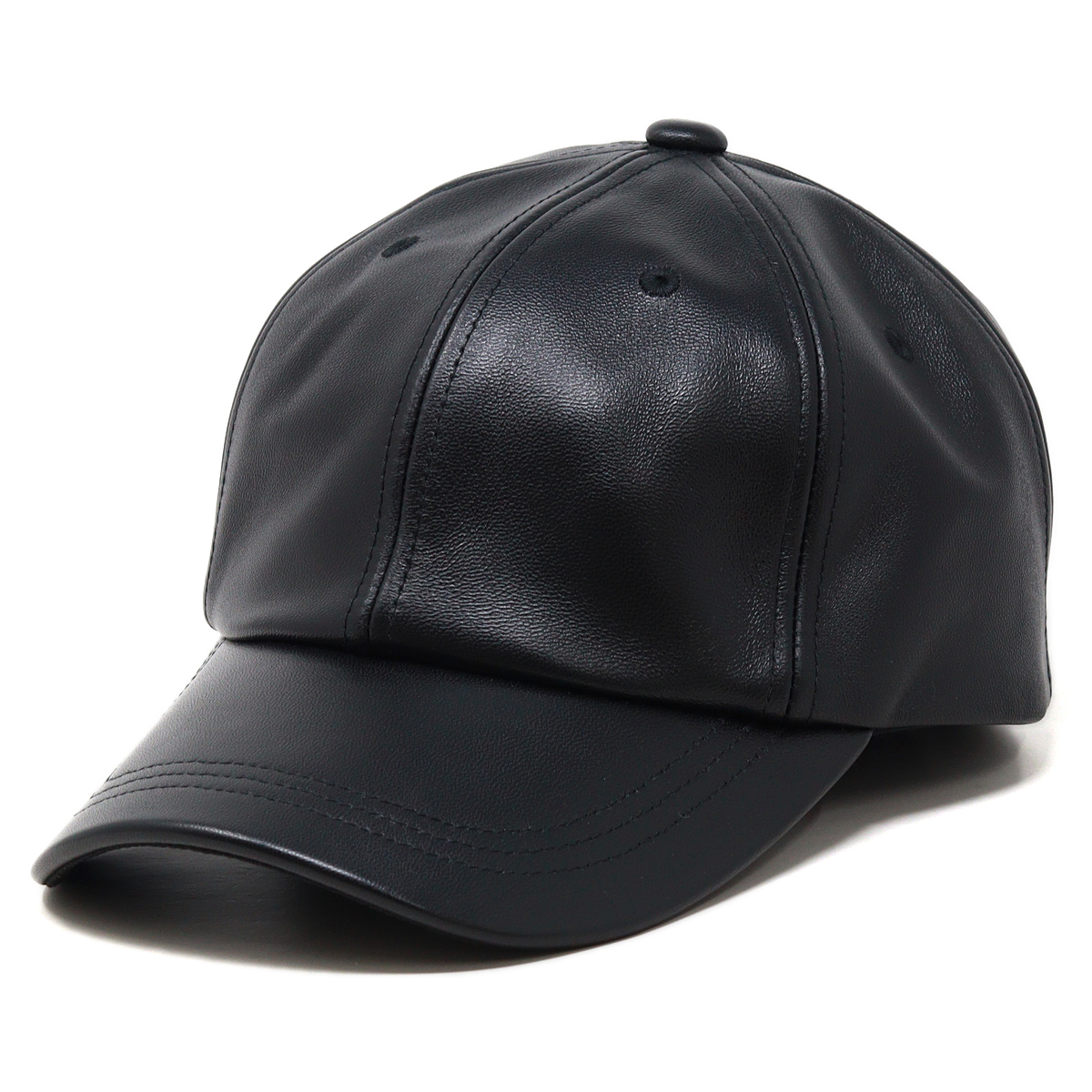 ReqHatter（レックハッター） レザーキャップ 黒 革キャップ 帽子 羊革