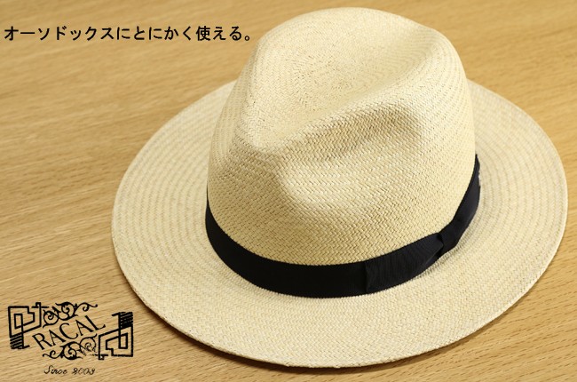 RACAL 春夏 本パナマ 網代編み パナマ帽子 メンズ 中折れハット