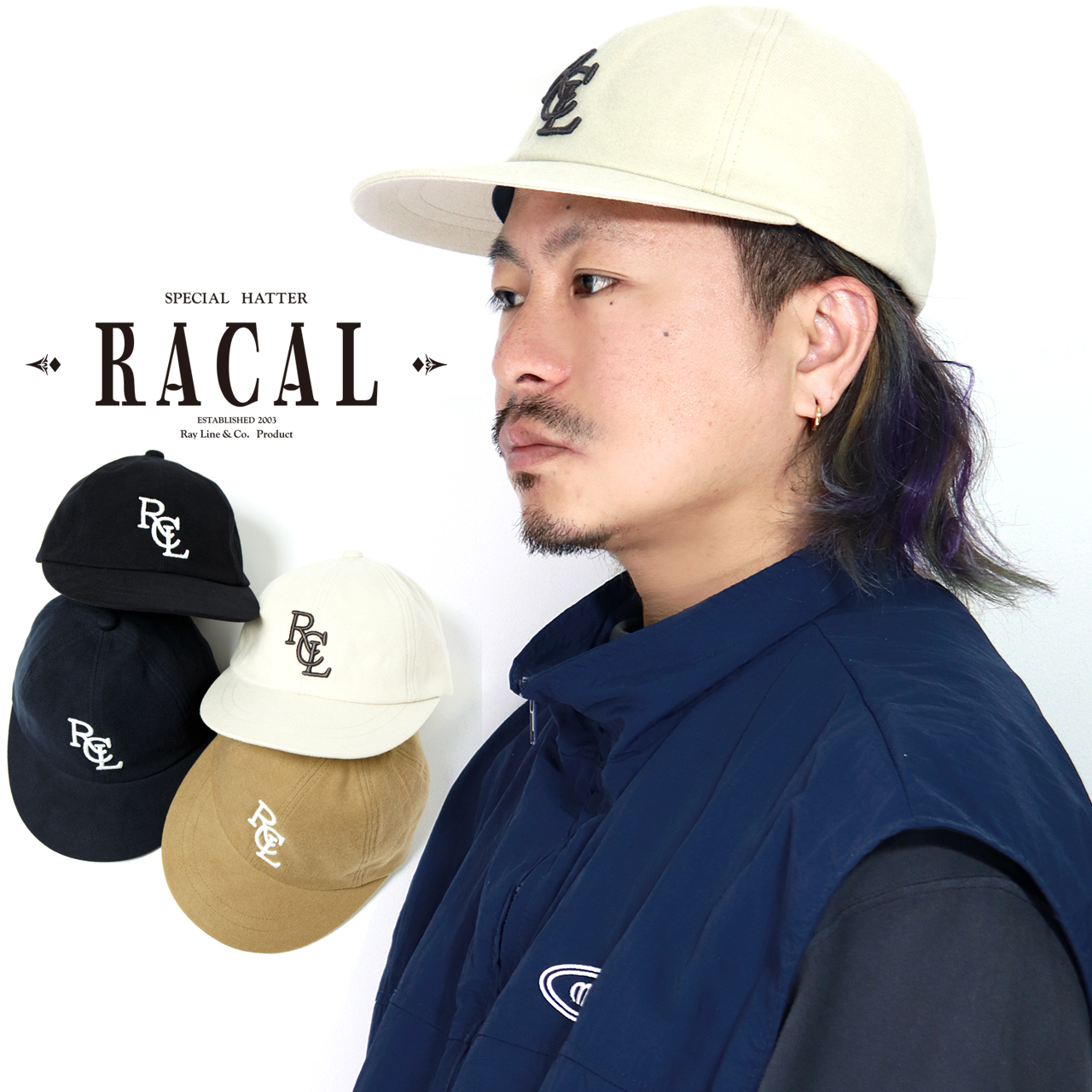 racal キャップ メンズ コットンフランネル フラットバイザーキャップ ベースボールキャップ レ...