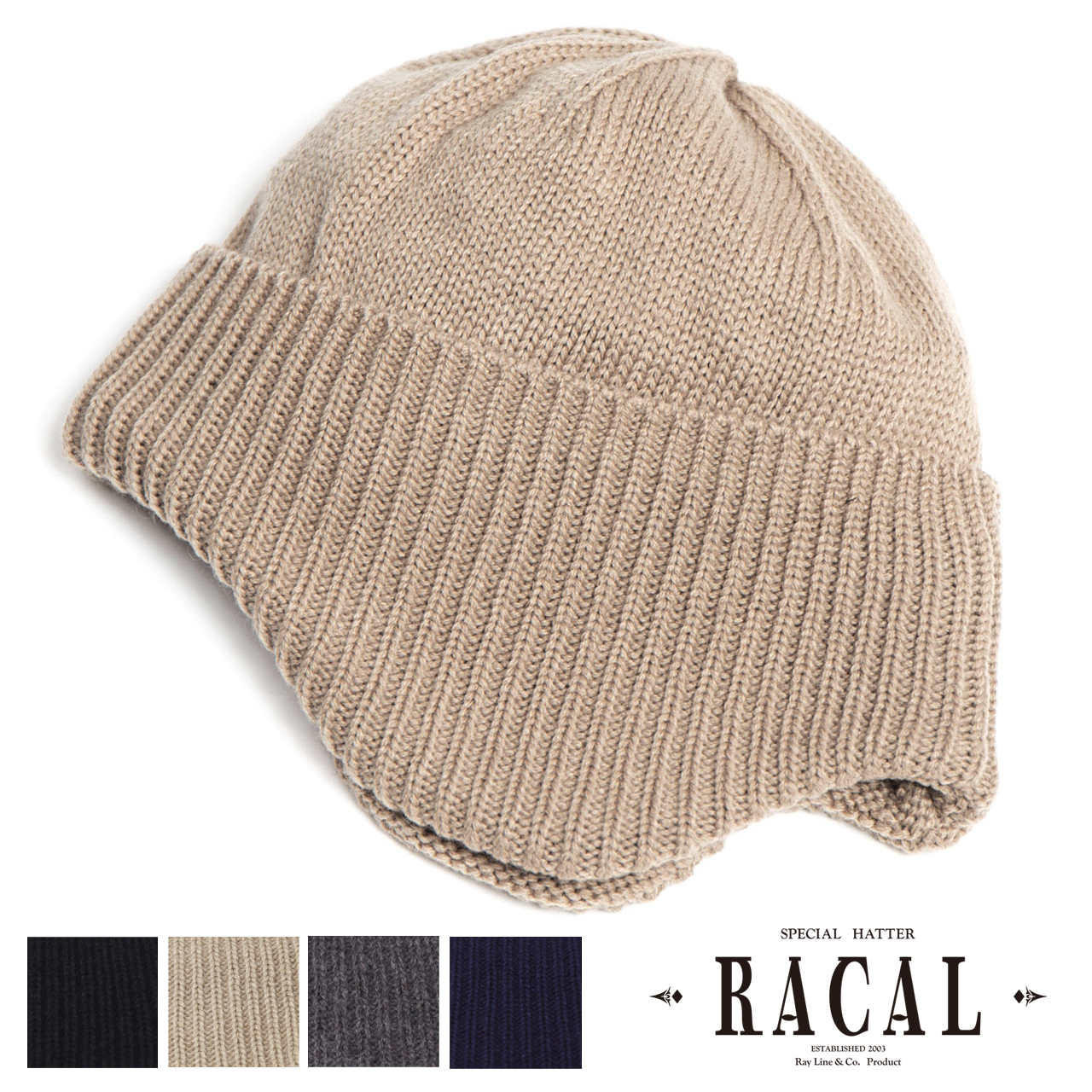 RACAL（ラカル） ニット帽 メンズ 耳当て付き帽子 レディース ニット