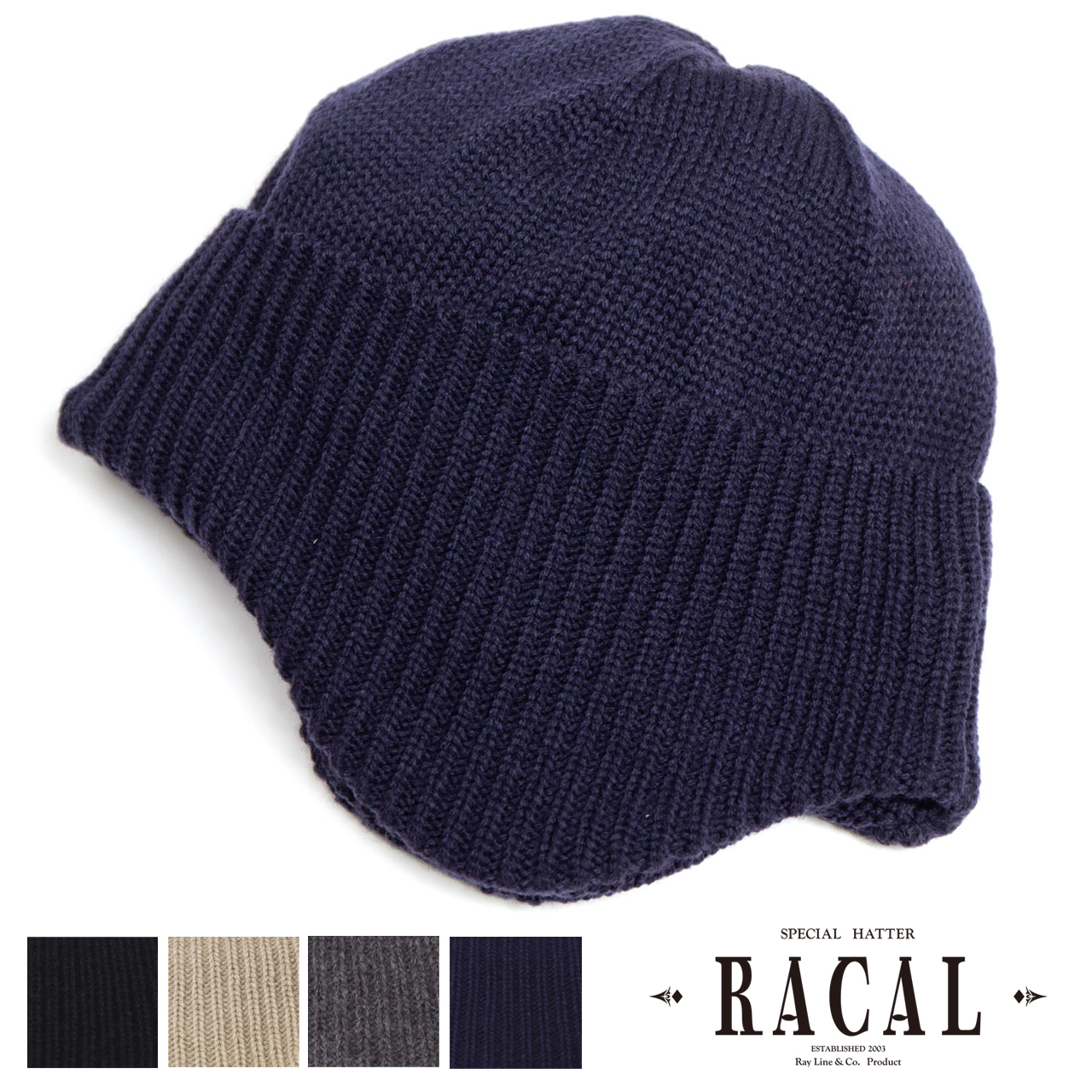 RACAL（ラカル） ニット帽 メンズ 耳当て付き帽子 レディース ニット