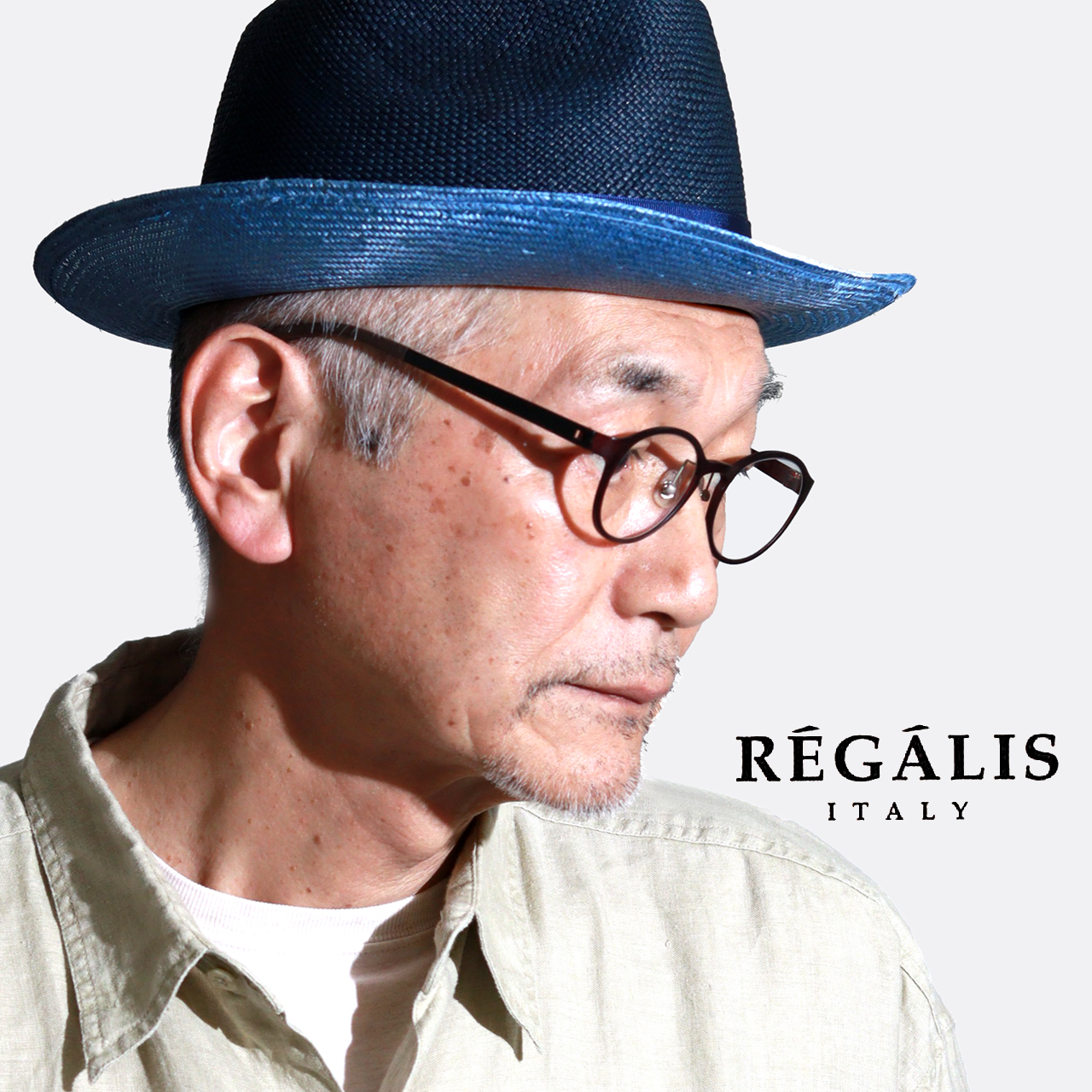 パナマハット メンズ 中折れハット 夏 ツートン レガリス シゾール