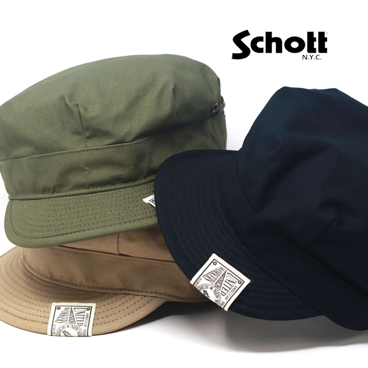 メンズ ワークキャップ フリーサイズ ブランド Schott N.Y.C ショット 男性 帽子 キャ...