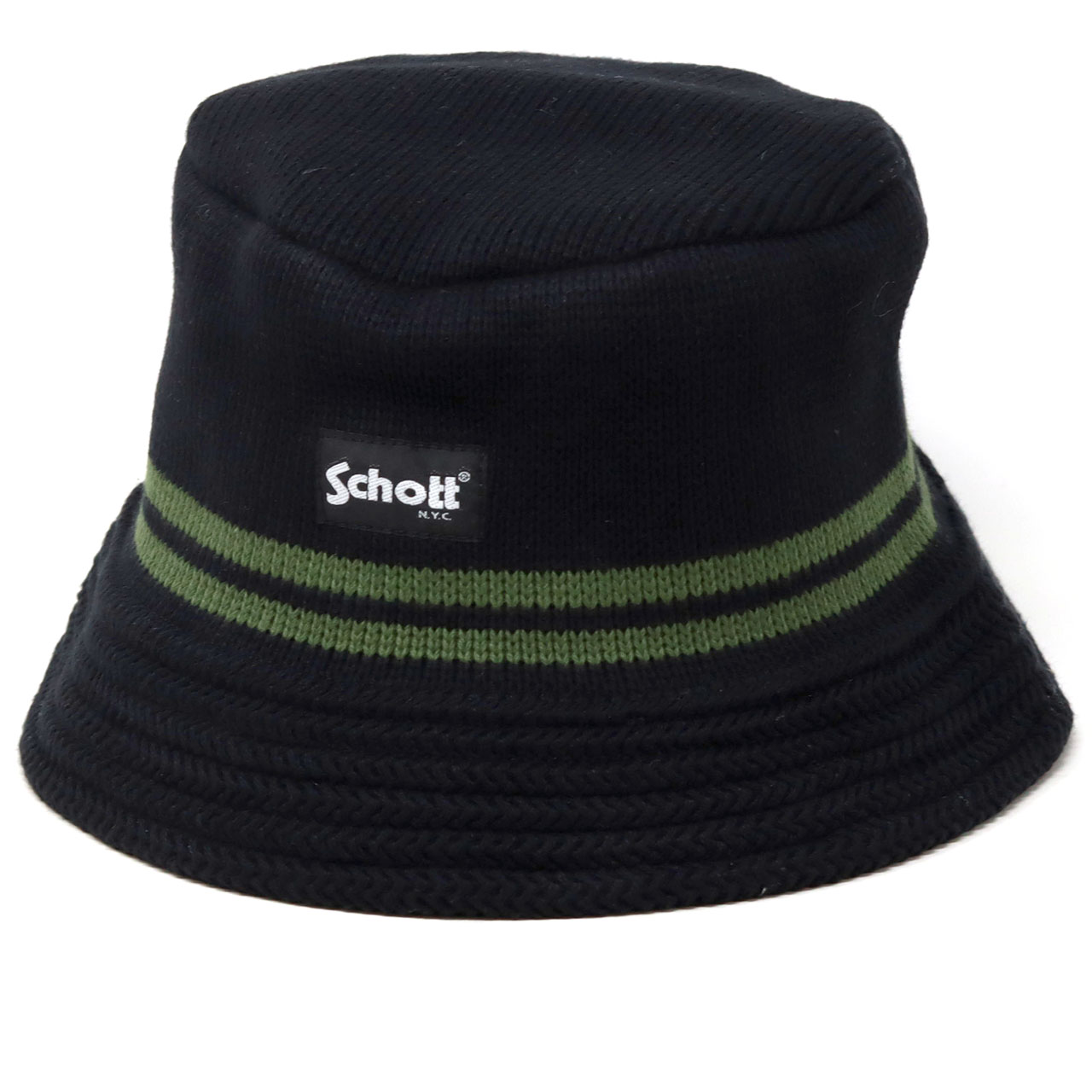 Schott N.Y.C ニットハット メンズ ライン入り コットンニット Schott N.Y.C ニットハット メンズ ライン入り コットンニット