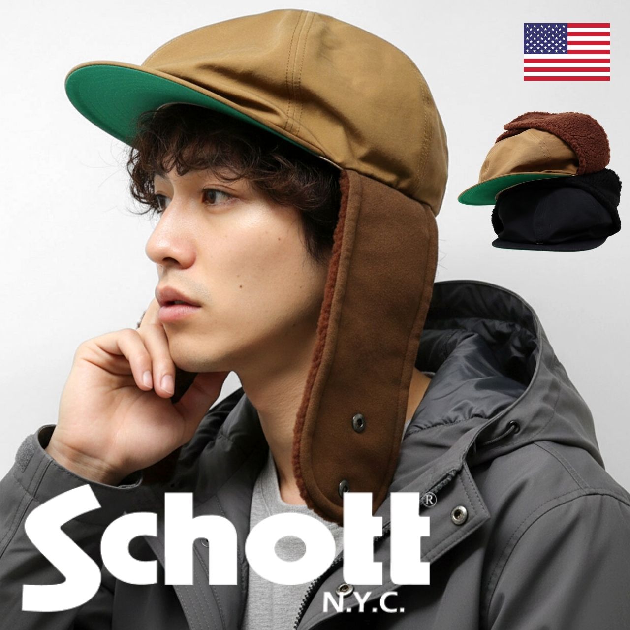 Schott N.Y.C（ショット） Schott キャスケット メンズ イヤーフラップ